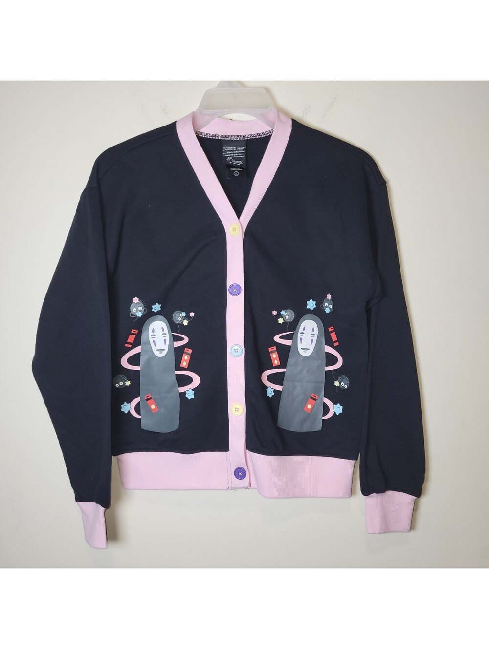 Hot Topic Studio Ghibli Spirited Away No-Face Cardigan Sweater Women's MD Black
